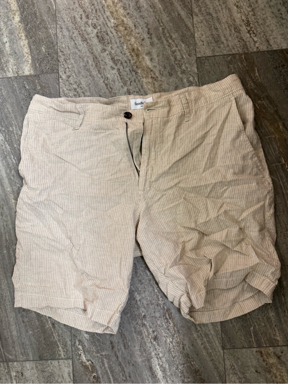 Goodfellow & Co Light Beige Seersucker Flat-Front Shorts